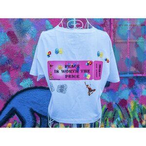 PEACE Is Worth The Price (c) Crop T Shirt - Medium (Purple)